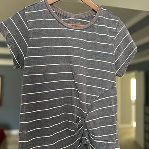 Women’s Large Navy Cap-sleeve Striped Scrunch-front Vintage Vanilla Star